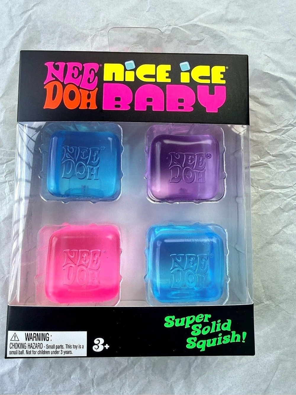 NIB Schylling Nee Doh Nice Ice Baby Squishy Ice Cubes | Set of 4 Fidget Toy